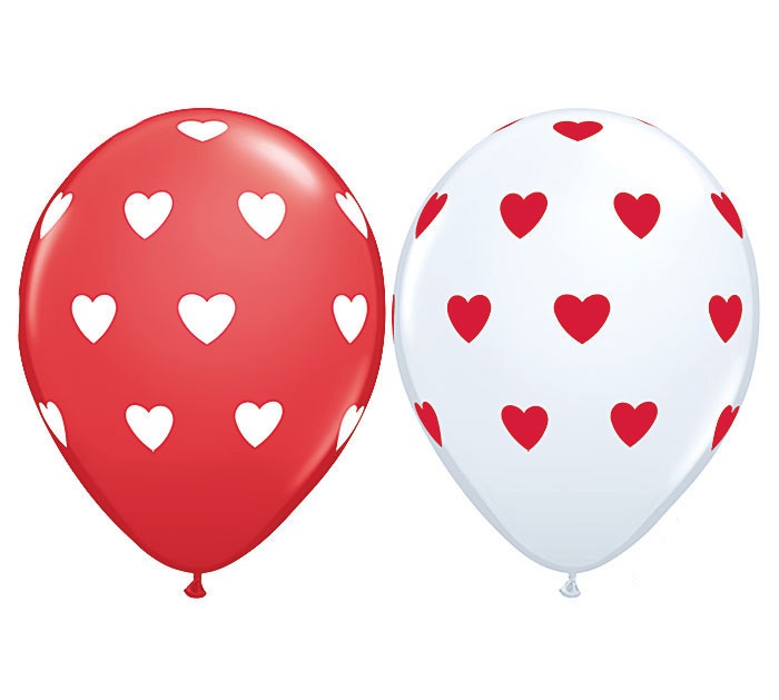 Hearts Around Helium Latex Balloon